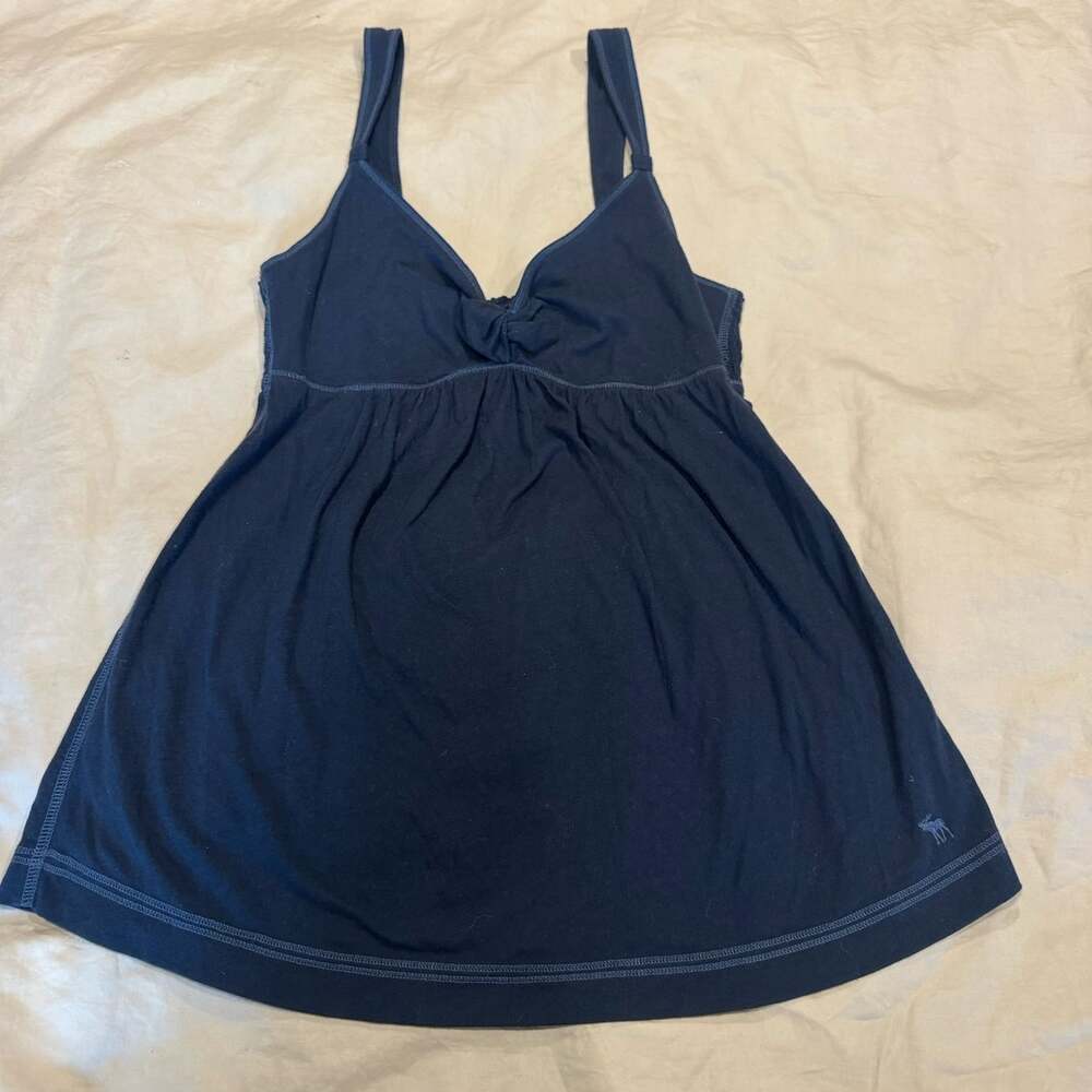 Abercrombie And Fitch Baby Doll Tank Layering Y2K Navy Blue Size Large